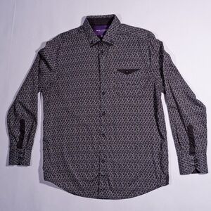 Stylish Black and White Patterned Men's Shirt